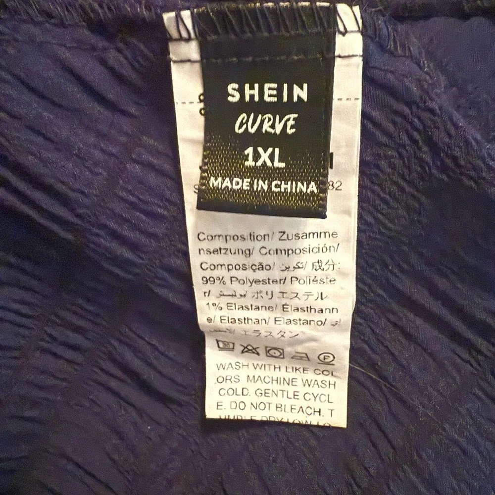 Wrap Flowy Dress SHEIN Navy Blue 1x - Picture 6 of 7